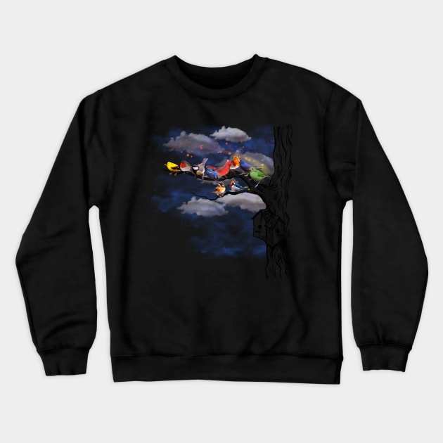 Blue Sky Nest Birds Costume Gift Crewneck Sweatshirt by Pretr=ty